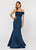 Ashley Lauren - 1204 One Shoulder Satin Evening Dress in Blue