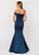 Ashley Lauren - 1204 One Shoulder Satin Evening Dress in Blue