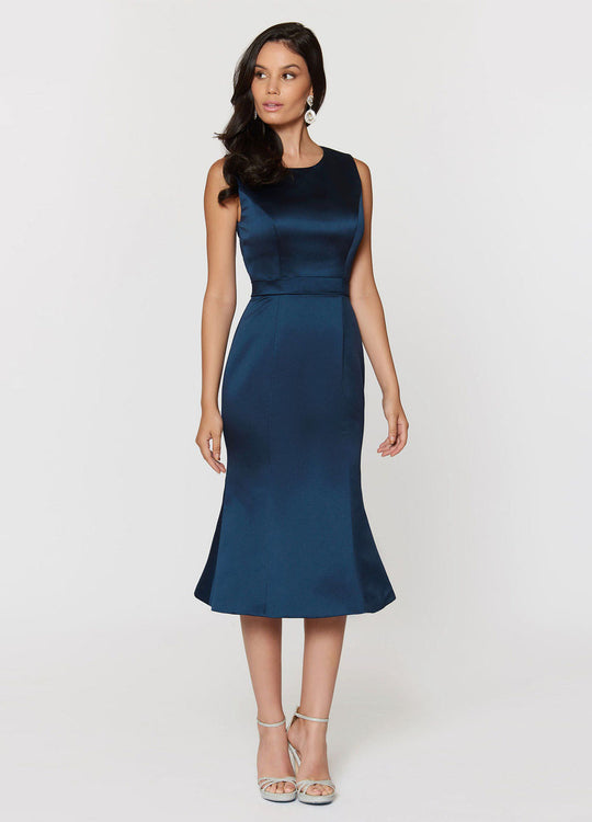 Ashley Lauren - 1205 Tea Length Evening Dress in Blue