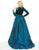 Mac Duggal - 12088D Beaded Velvet Long Sleeve Jewel Neck Ballgown in Green