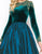 Mac Duggal - 12088D Beaded Velvet Long Sleeve Jewel Neck Ballgown in Green
