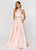 Ashley Lauren - 1208 Beaded High Halter Ballgown in Pink