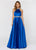 Ashley Lauren - 1208 Beaded High Halter Ballgown in Blue