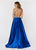 Ashley Lauren - 1208 Beaded High Halter Ballgown in Blue