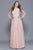 Shail K - 12102 Long Sleeved Ornate Applique Gown In Pink