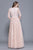 Shail K - 12102 Long Sleeved Ornate Applique Gown In Pink