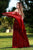 Shail K - 12103 Plunging V-Neck Embellished Tulle Gown In Red
