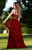 Shail K - 12103 Plunging V-Neck Embellished Tulle Gown In Red