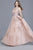 Shail K - 12103 Plunging V-Neck Embellished Tulle Gown In Pink