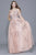 Shail K - 12103 Plunging V-Neck Embellished Tulle Gown In Pink
