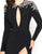 Mac Duggal - 12103R Sequin and Beaded Long Sleeve Jewel Sheath Dress in Black