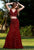 Shail K - 12104 Two-Piece Sequined Tulle Trumpet Gown In Red