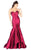 Mac Duggal Flash - 12110L Metallic Mesh Strapless Trumpet Evening Gown in Red