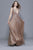 Shail K - 12110 Sequined Deep V-neck A-line Dress In Brown