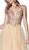 Cinderella Divine - CD0128 Applique Detailed Bodice Tulle A-Line Gown In Neutral