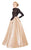 Mac Duggal Couture - 12121D Long Sleeves Illusion Jewel Ballgown In Nude