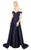 Mac Duggal - Lace Off Shoulder Long Overskirt Gown 12123L In Black