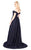 Mac Duggal Flash - 12123L Lace Off Shoulder Long Overskirt Gown in Black