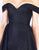 Mac Duggal Flash - 12123L Lace Off Shoulder Long Overskirt Gown In Black