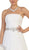 May Queen - RQ7631 Embellished Ruched Straight Neck A-line Dress In White