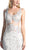 Cinderella Divine - 5232 Floral Applique Scoop Neck Trumpet Dress In White