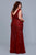 Shail K - 12130W Embellished V-neck Trumpet Dress In Red