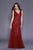 Shail K - 12130W Embellished V-neck Trumpet Dress
