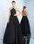 Ieena Duggal - 26014I Pearl Beaded Halter Pleated Ballgown In Black