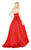 Mac Duggal Black White Red - 12132R Strapless Stretch Taffeta Ballgown in Red