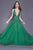 Shail K - 12134 Plunging V-Neck Sequined Tulle Gown In Green