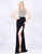 Cassandra Stone - 12139A Beaded Halter Sheath Evening Gown In Black