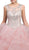 Dancing Queen - 1214 Crystal Embellished Ruffled Quinceanera Gown in Pink