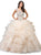 Dancing Queen - 1214 Crystal Embellished Ruffled Quinceanera Gown in Neutral