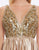 Mac Duggal Prom - 12143M Beaded Plunging V Neck with Overskirt In Gold