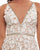 Mac Duggal Couture - 12145D Floral Applique V-neck A-line Dress In White and Neutral