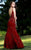 Shail K - 12146 Beaded V-neck Mermaid Dress In Red