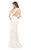 Mac Duggal Black White Red - 12150R Fully Lace Halter Sheath Dress In White and Nude