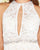 Mac Duggal Black White Red - 12150R Fully Lace Halter Sheath Dress In White and Nude