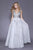 Shail K - 12150 Beaded Plunging V Neck Chiffon Dress In Silver