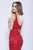 Shail K - 12156 Embellished Plunging Evening Dress In Red