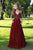 Shail K - 12158 Double Strap Sweetheart A-Line Dress In Red