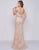 Mac Duggal Prom - 12159M Jewel-Trimmed Off Shoulder Embroidered Gown In Pink