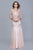 Shail K - Bejeweled Long Sleeve V-neck A-line Dress 12162 - 1 pc Rose In Size 6 Available