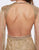 Mac Duggal Prom - 12162M Bead-Fringed Sleeve Gilded Sheath Gown In Gold