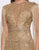 Mac Duggal Prom - 12162M Bead-Fringed Sleeve Gilded Sheath Gown In Gold