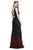 Shail K - 12163 All Over  Sequin Embellished Ombre Evening Dress in Black and Red