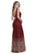 Shail K - 12163 All Over  Sequin Embellished Ombre Evening Dress in Red and Gold