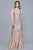 Shail K - 12163 All Over  Sequin Embellished Ombre Evening Dress in Pink and Gold