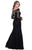 Shail K - 12165 Bead Embellished Long Sleeves Mermaid Gown In Black and Gold