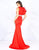 Cassandra Stone - 12167A Ruffled Jewel Fitted Evening Gown In Red
